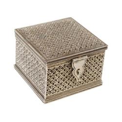 Jewelry Box - Hand Made Heavily Decorated  Sterling Silver Jewelry Box/ Utility Box – 17.5  Oz (550 