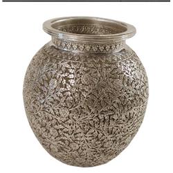 Decorative Urn/Flower Vase - Hand Made Heavily Decorated  Sterling Silver  Urn/Flower Vase –19.3  Oz