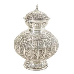 Decorative Urn/Flower Vase - Hand Made Heavily Decorated  Sterling Silver  Urn/Flower Vase –48 Oz (1