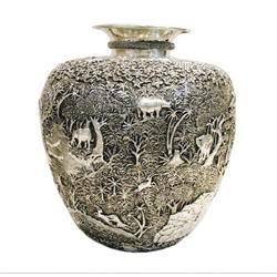 Decorative Urn - Hand Made Heavily Decorated  Sterling Silver  Urn/Flower Vase – 80 Oz (2500 Grams) 