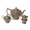 Image 1 : Sterling Silver Exclusive Tea Set  Hand Made Heavily Decorated  weighs  41.79 Troy Oz  (1300 Grams) 