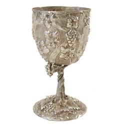 6 Goblets Sterling Silver Exclusive -with Hand Made Heavily Decorated  weighs 38.58  Troy Oz  (1200 