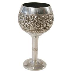 6 Goblets Sterling Silver Exclusive -with Hand Made Heavily Decorated  weighs 28.93 Troy Oz  (900 Gr