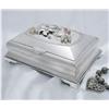 Image 1 : Jewelry Box with Flowers Motiff -  Sterling Silver Exclusive - Hand Made Heavily Decorated  weighs  