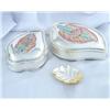 Image 1 : Set of 2 Jewelry Box Multicolor Flower Enamel on Sterling Silver Exclusive - Hand Made Heavily Decor