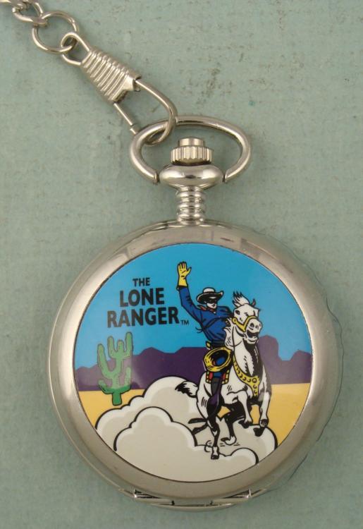 Lone Ranger Schylling Pocket Watch in Box Runs