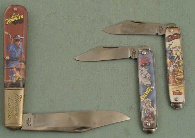 3 Lone Ranger Folding Pocket Knives Barlow