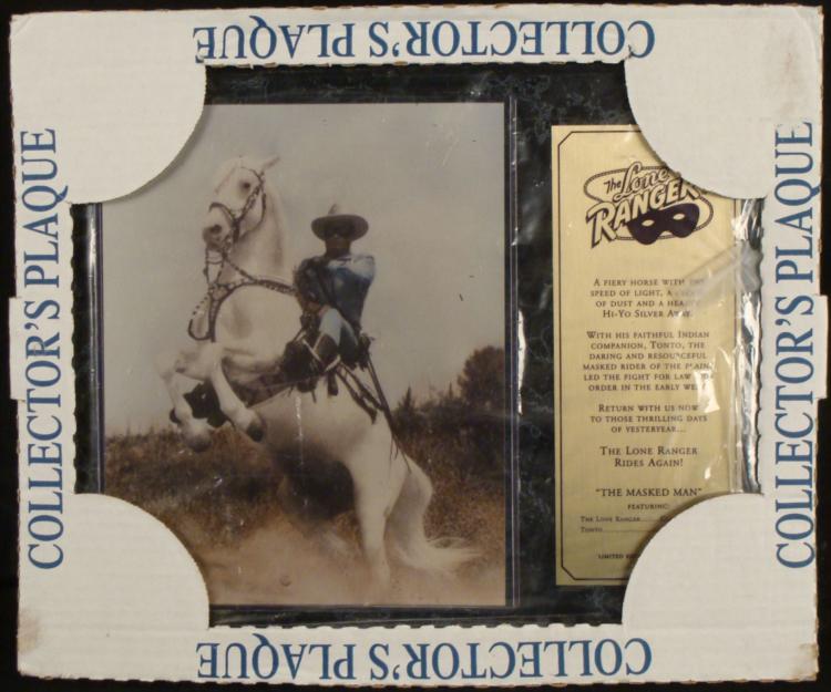 Lone Ranger Ltd Ed Collectors Plaque w/ Photo Mint