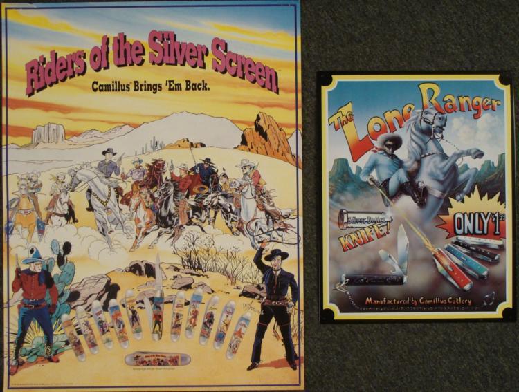 2 Lone Ranger Camillus Pocket Knife Ads Sign, Poster