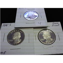1979-S, 81-S & 93-S WASHINGTON QUARTERS (PF)