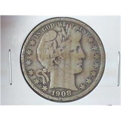 1908-O BARBER HALF DOLLAR (FINE)