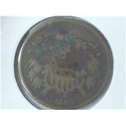 1865 TWO CENT PIECE