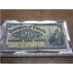 1900 CANADA US FRACTIONAL CURRENCY 25 CENT