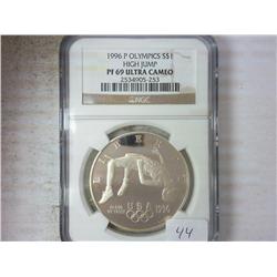 1996-P OLYMPICS (HIGH JUMP) SILVER DOLLAR