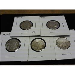 1927-S, 28, 36-S, 37-D & 38-D BUFFALO NICKELS