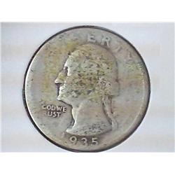 1935 WASHINGTON SILVER QUARTER