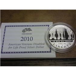 2010 DISABLED VETERANS SILVER DOLLAR PF