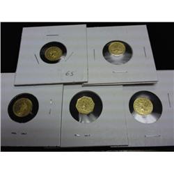 5 ASSORTED CALIFORNIA FANTASY GOLD TOKENS