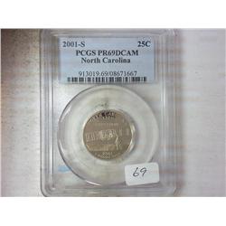 2001-S NC QUARTER PCGS PR69DCAM