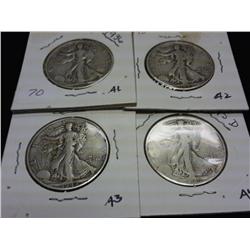 1936, 43, 42-D & 45-D WALKING LIBERTY HALF DOLLARS