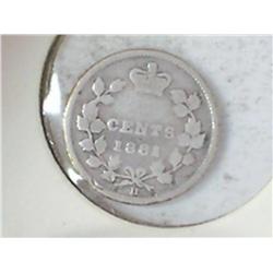 1881-H CANADA FIVE CENTS (SILVER)