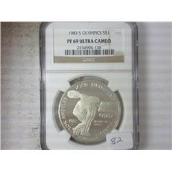 1983-S OLYMPICS SILVER DOLLAR NGC PF69 ULTRA CAMEO