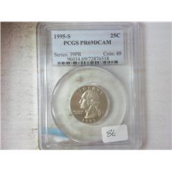 1995-S WASHINGTON QUARTER PCGS PR69DCAM
