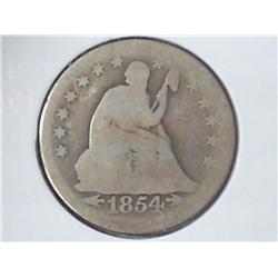1854-O SEATED LIBERTY QUARTER
