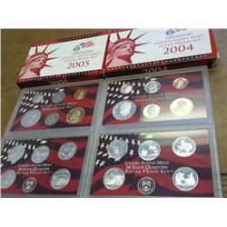 2004 & 05 US SILVER PROOF SETS 2 SETS