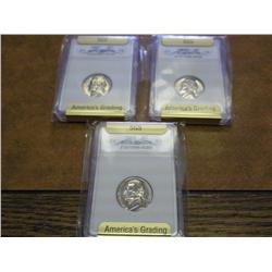3 SLABS JEFFERSON NICKELS