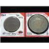 Image 1 : 1864 TWO CENT PIECE & 1844 US LARGE CENT
