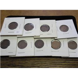 1900, 01, 02, 03, 04, 06, 07, 08 & 09 INDIAN HEADS