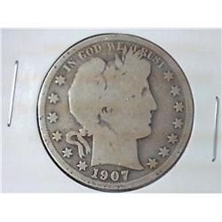1907-S BARBER HALF DOLLAR