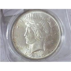 1925 PEACE SILVER DOLLAR (UNC)