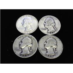 1937, 40-S, 41-D & 61-D WASHINGTON QUARTERS
