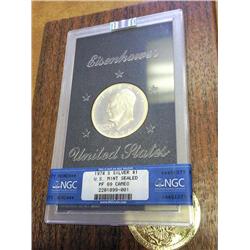 1974-S IKE SILVER DOLLAR NGC PF69 CAMEO