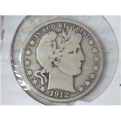 1912-D BARBER HALF DOLLAR (VERY GOOD)