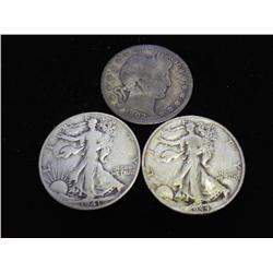1902-O BARBER HALF 7 41-D & 44-D WALKING LIBS