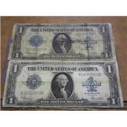 2-1923 US $1 SILVER CERTIFICATES LARGE SIZE