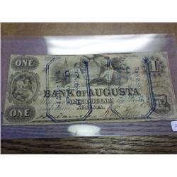 $1 OBSOLETE CURRENCY "BANK OF AUGUSTA"