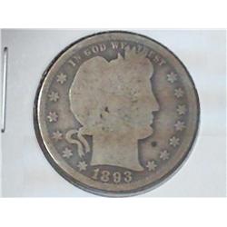 1893-S BARBER QUARTER
