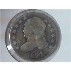 1824 OVER 2 BUST DIME (VERY GOOD)