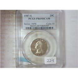 1987-S WASHINGTON QUARTER PCGS PR69DCAM
