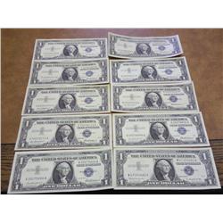10-1957 $1 SILVER CERTIFICATES HIGH GRADE