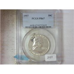 1957 FRANKLIN HALF DOLLAR PCGS PR67
