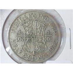 1942 GREAT BRITAIN HALF CROWN .2273 OZ ASW