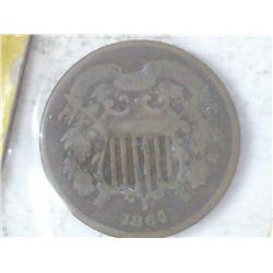 1864 TWO CENT PIECE