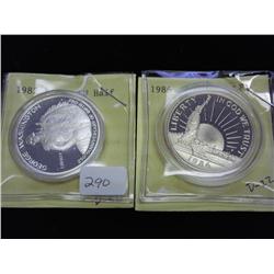 1982-S WASHINGTON & 86-S LIBERTY HALVES PROOF