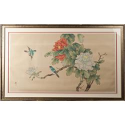Chinese Watercolor Painting on Silk