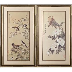 Pr. Of Chinese Watercolor Paintings on Silk